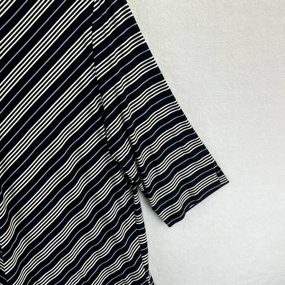 J. Jill Wearever 3/4 Sleeve Tee / Top Sz XL Black Stripe Rayon/Spandex Knit EUC - Picture 5 of 10